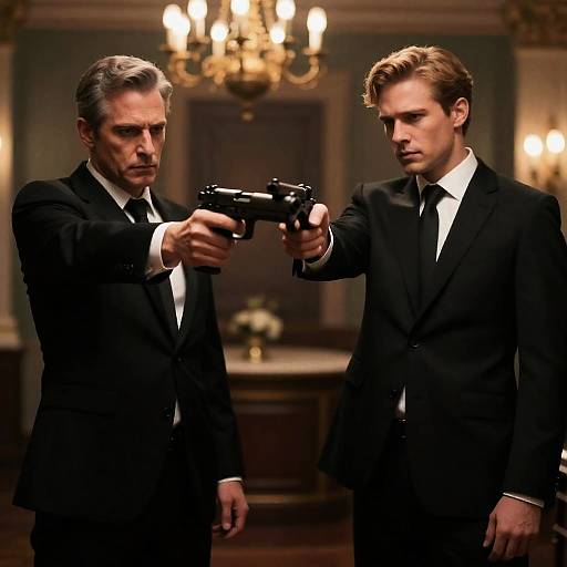 Dramatic Standoff in Elegant Setting