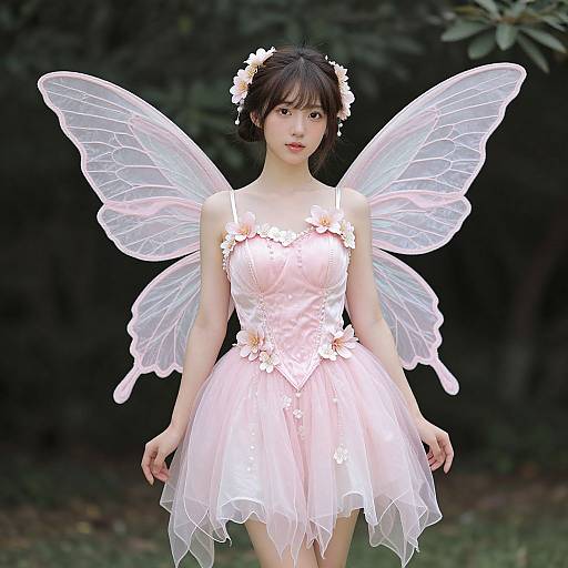 Realistic Pink Fairy Costume Woman