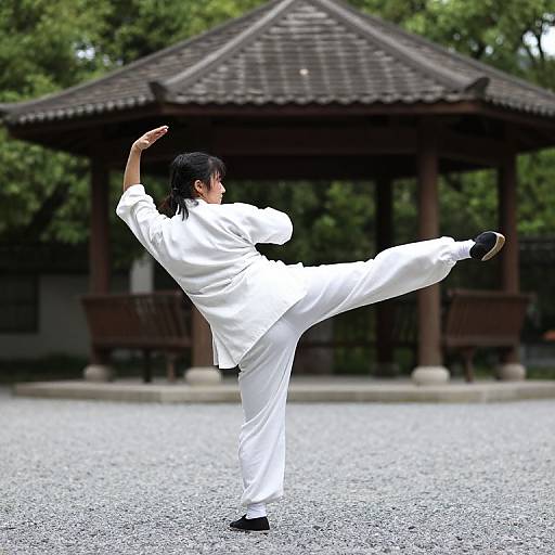 Martial Arts Side Kick Outdoors