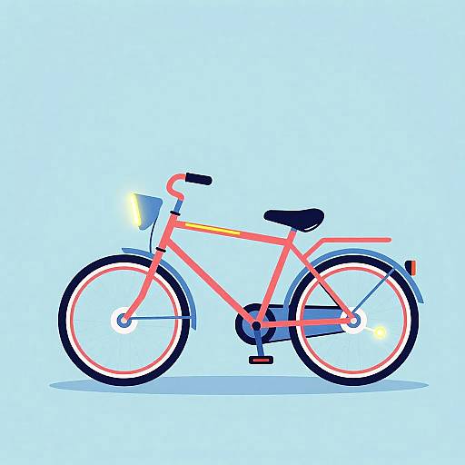 Retro-Futuristic Neon Bicycle Illustration