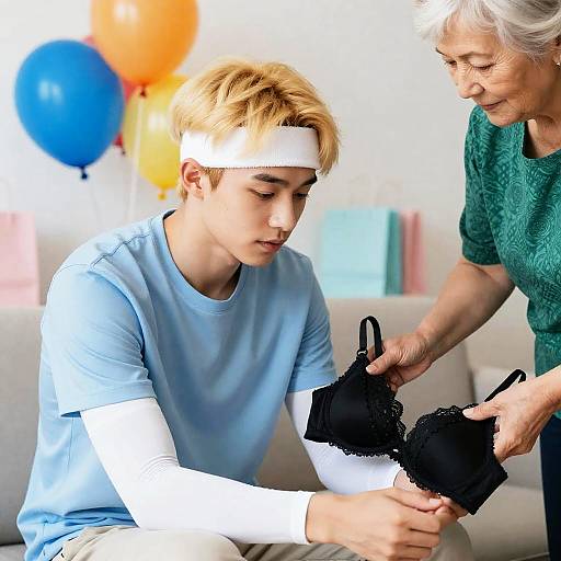 Celebration Scene with Young Man and Woman