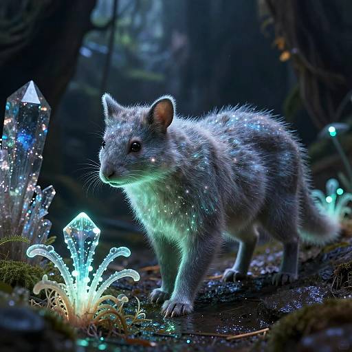 Beartype in Bioluminescent Crystal Cave