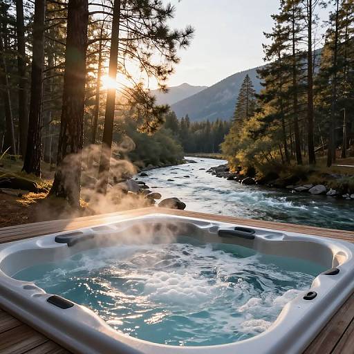 Serene Mountain Hot Tub Glow