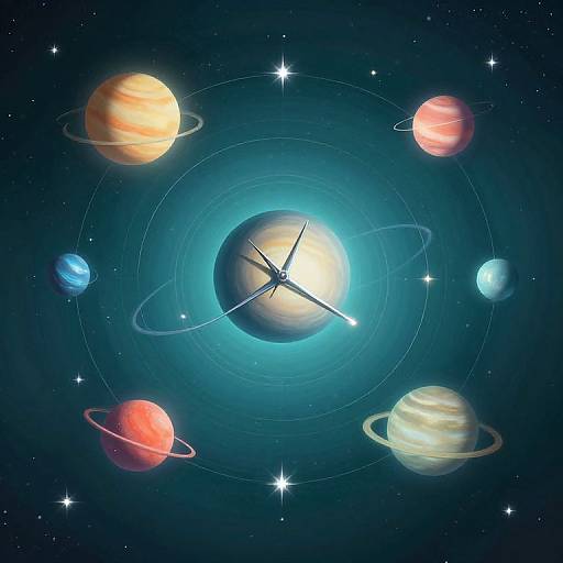 Orbital Clock with Celestial Spheres