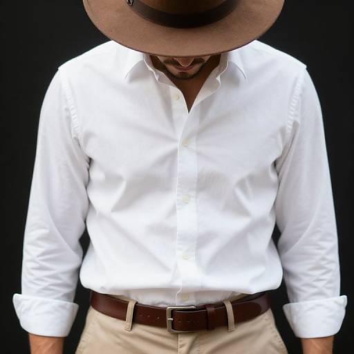 Man in White Shirt with Brown Accessories