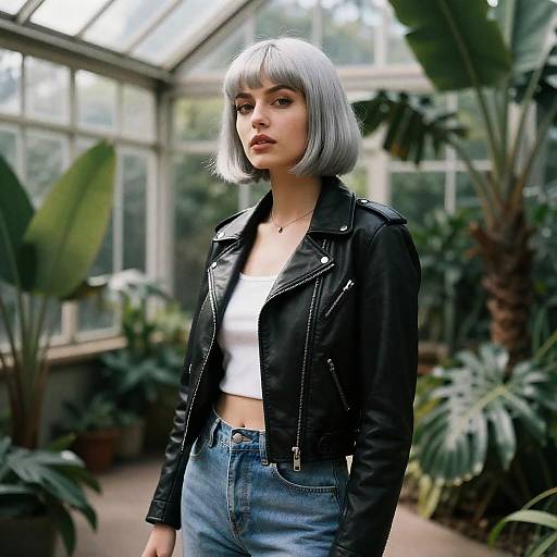 Silver Bob in Sunlit Conservatory Portrait