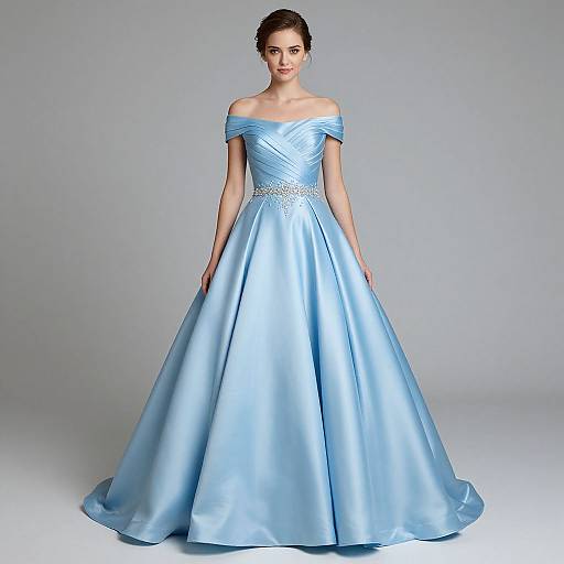 Elegant Royal Blue Cinderella Ball Gown