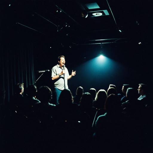 Cinematic Comedian in Intimate Setting