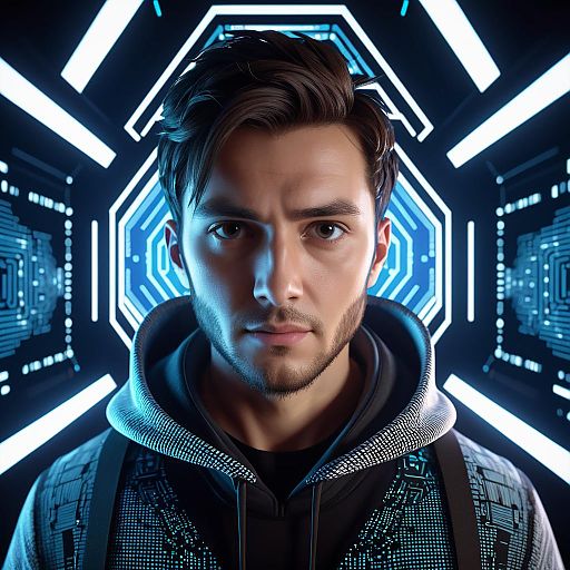 Nervous Hacker in Kaleidoscopic Darkness