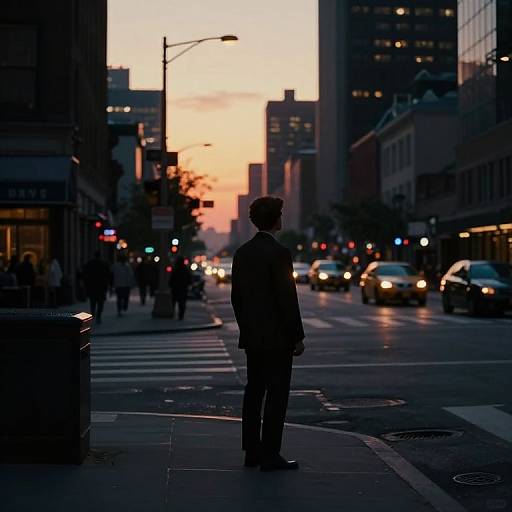 Hopper-Style Solitude in Twilight City