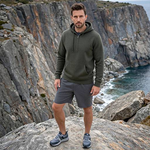 Adventurous Man in Outdoor Athletic Wear