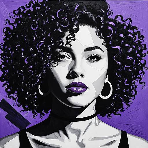 Aesthetic Two-Tone Cubist Latina Portrait