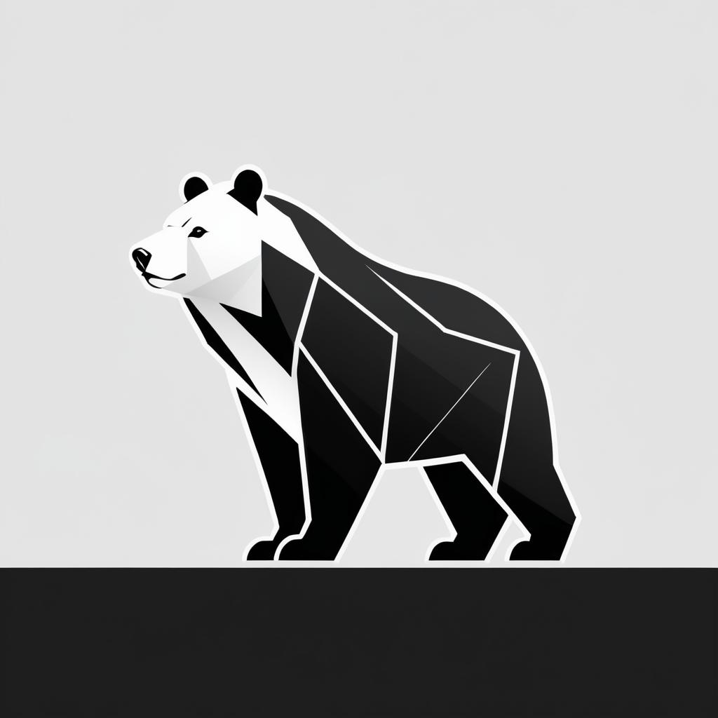 Minimalist Black and White Bear Logo Design