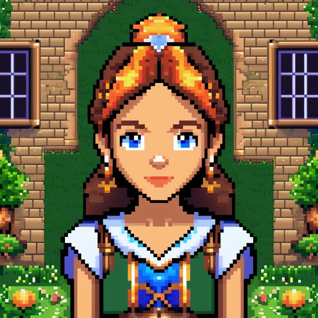 Pixel Art Portrait of a Village Healer