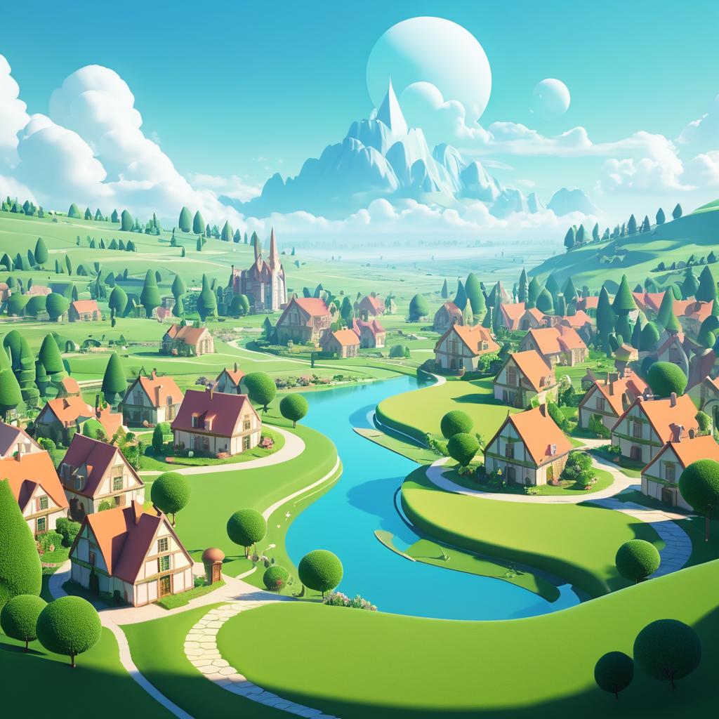 Enchanting Landscape of Dreamvale Town