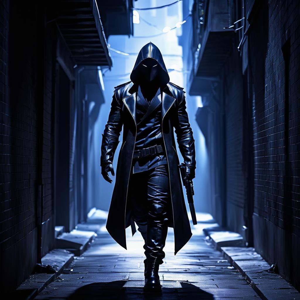 Ominous Assassin in Shadowy Alley