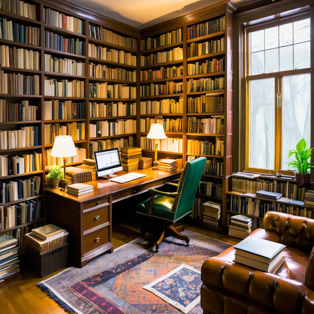 Charming Reading Nook and Office Library