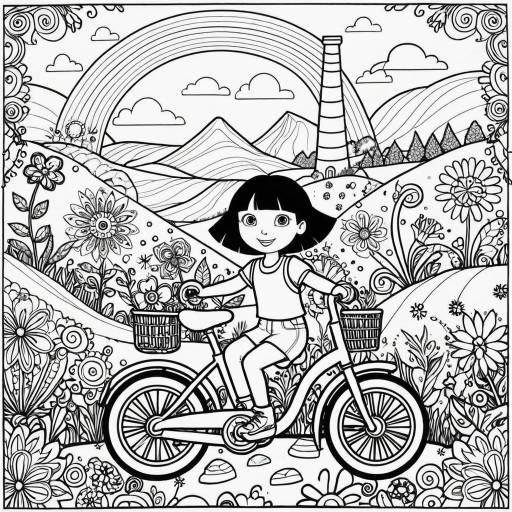 Psychedelic Dora: Creative Coloring Page