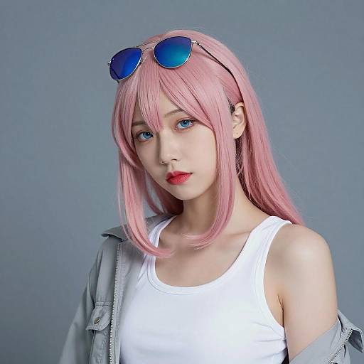 Portrait of Person with Pink Hair