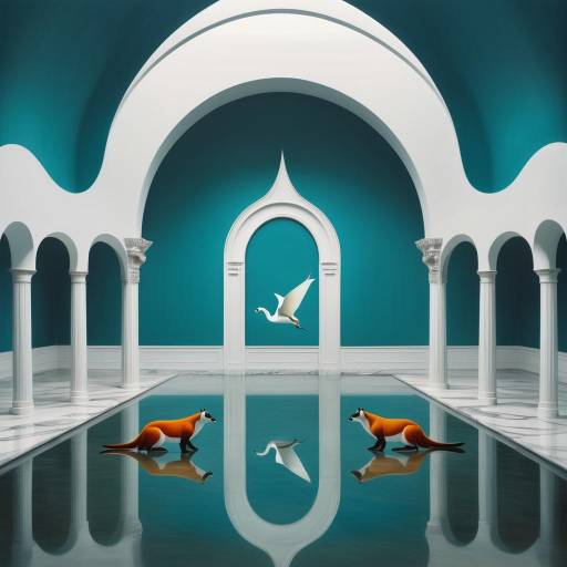 Surreal Ethereal Palace with Fierce Animals Surreal Ethereal Palace with Fierce Animals