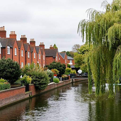 Tranquil Thames-side Red-Brick Town