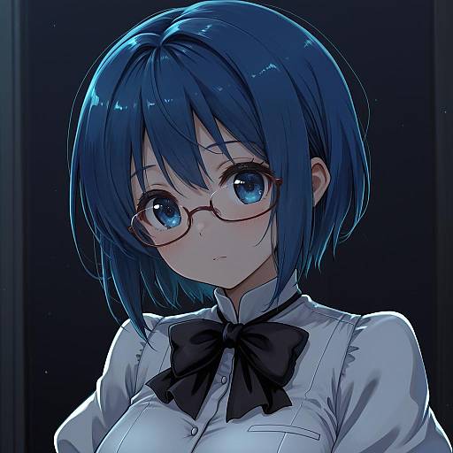 Illustration of Hakamichi shizune, katawa shoujo in the style of Amano kouki