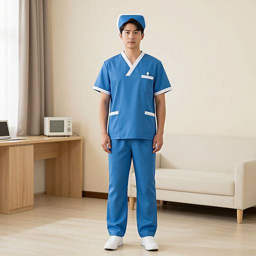 Male Nurse in Blue Suit