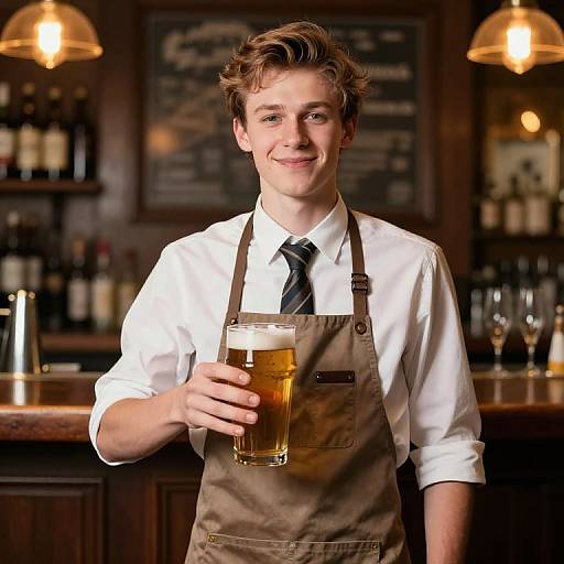 Beer Boy in Tie and Apron