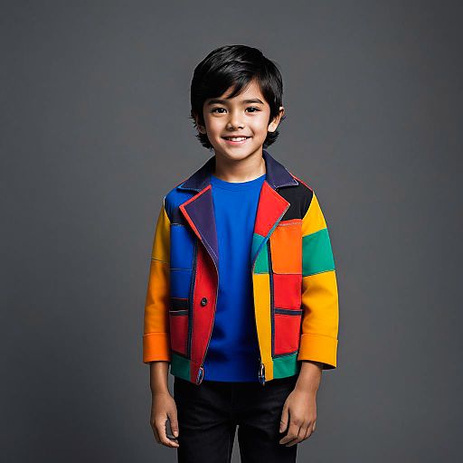Vibrant Studio Portrait of a Young Boy