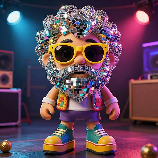 Disco Beard Character in 70s Party