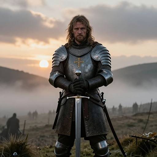 Macduff in Misty Highland Battlefield