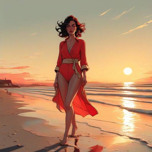Beach Sunset Portrait of a Woman