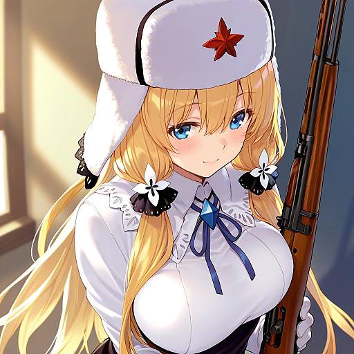 Illustration of Mosin-nagant (girls' frontline), girls' frontline in the style of Shirabi