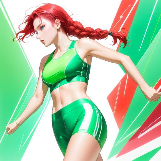 Sporty Solo Girl with Curly Crimson Hair Sporty Solo Girl with Curly Crimson Hair