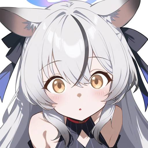 Stylish Girl with Animal Ears and Halo