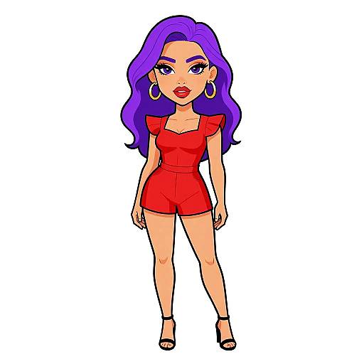 Stylish Woman in Red Romper