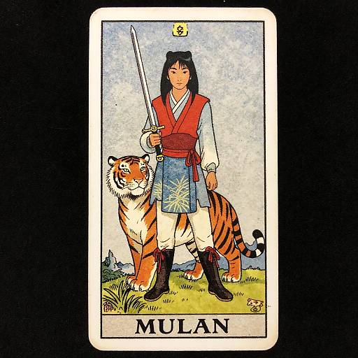 Mulan Tarot Card with Tiger