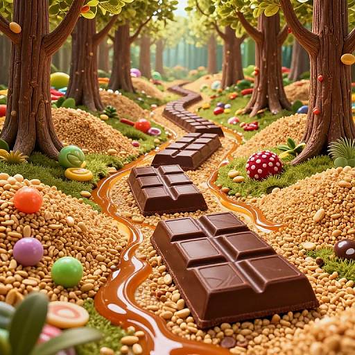 Whimsical Snickers Candy Forest