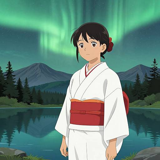 Young Woman in Kimono by Aurora Lake