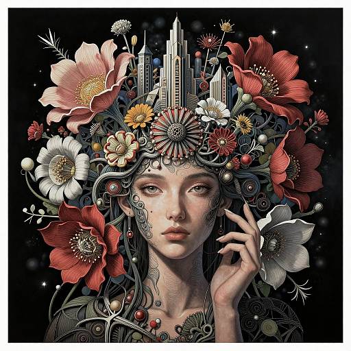 Neo Transhumanistic Fractal Cityscape