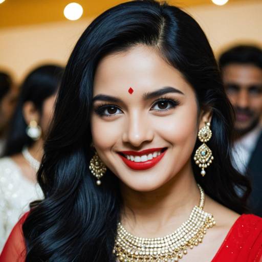 Smiling Indian Woman in Traditional Jewelry