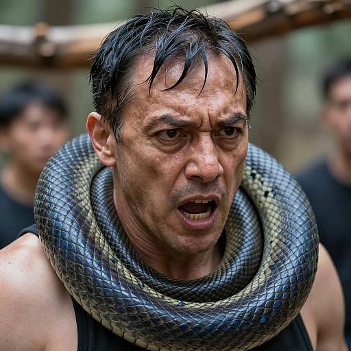 Intense Encounter: Man and Serpent