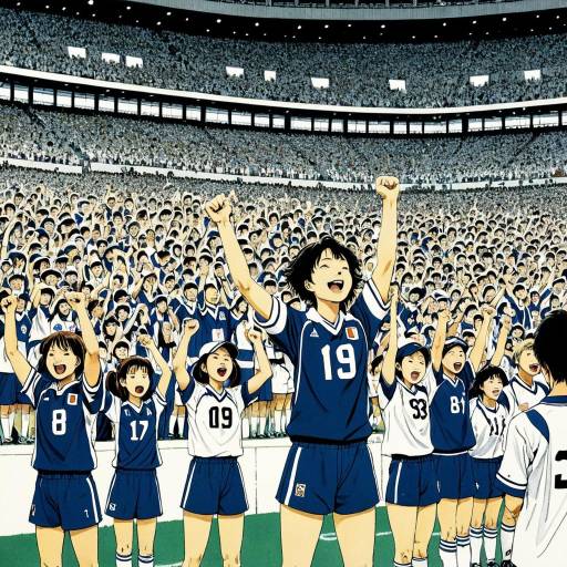 Cheering Female Soccer Team and Crowd