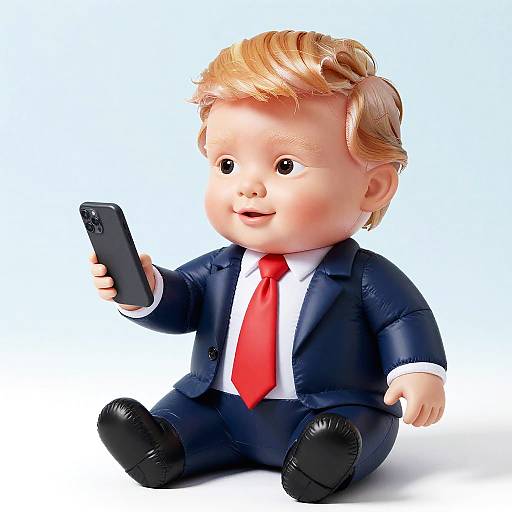 Humorous Trump Baby Cartoon Illustration