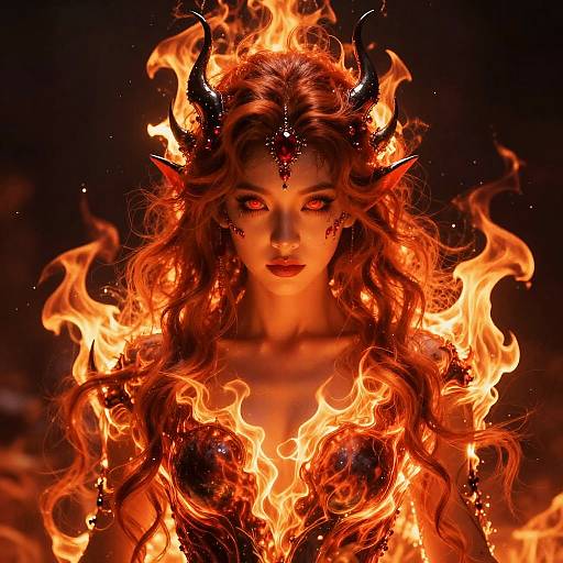 Fiery Ethereal Female Spirit Artwork