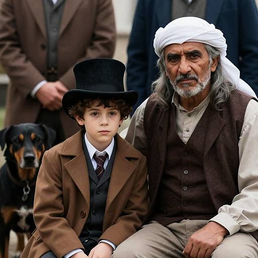 Whimsical Portrait of Companionship and Curiosity