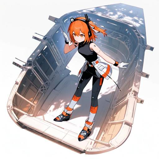 Smiling Android on Spaceship Bridge