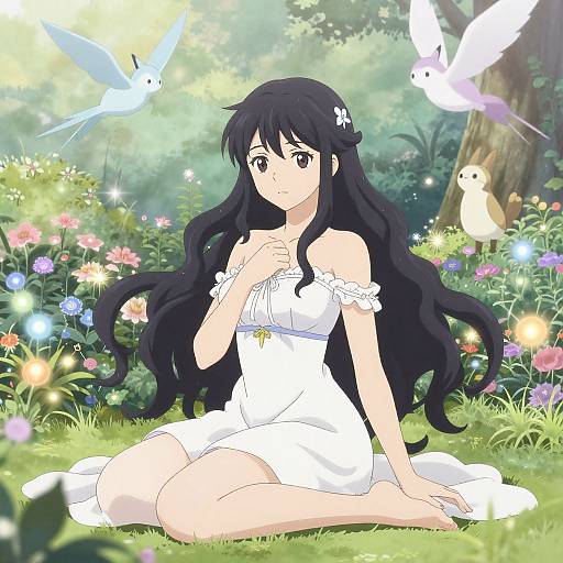 Serene Magical Garden with Black Clover Females