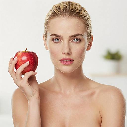 Elegant Portrait of a Woman with Apple
