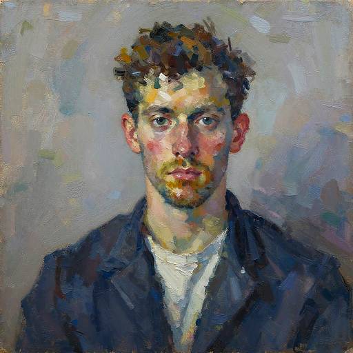 Colorful Gouache Portrait in O'Keeffe Style